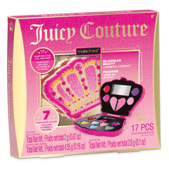 Make It Real: Juicy Couture Bejeweled Beauty Cosmetic Compact - Glam for Eyes, Lips & Face, Crown Shaped Makeup Case, Girls & Kids Ages 6+