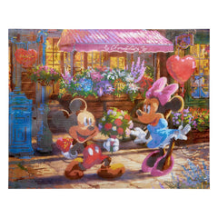 RoseArt Disney Dreams Thomas Kinkade Diamond Art Painting Kits - Mickey & Minnie Sweetheart Cafe Scene- DIY Diamond Jewel by Number Art 20" x 16" Horizontal Canvas with Wooden Display Hanger
