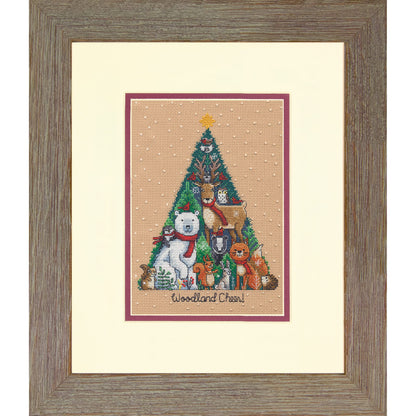 Dimensions Gold Collection Woodland Cheer Counted Cross Stitch Kit, 5" x 7", 18 Cnt. Beige Aida 4 pcs