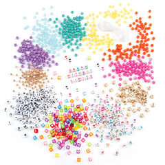 Make It Real: Say Yes! Alphabet Bead Bracelet Set - 1008pc DIY Jewelry Kit, Colorful ABC & Circle Beads, Spell Words & Names, Craft Kids Ages 8+