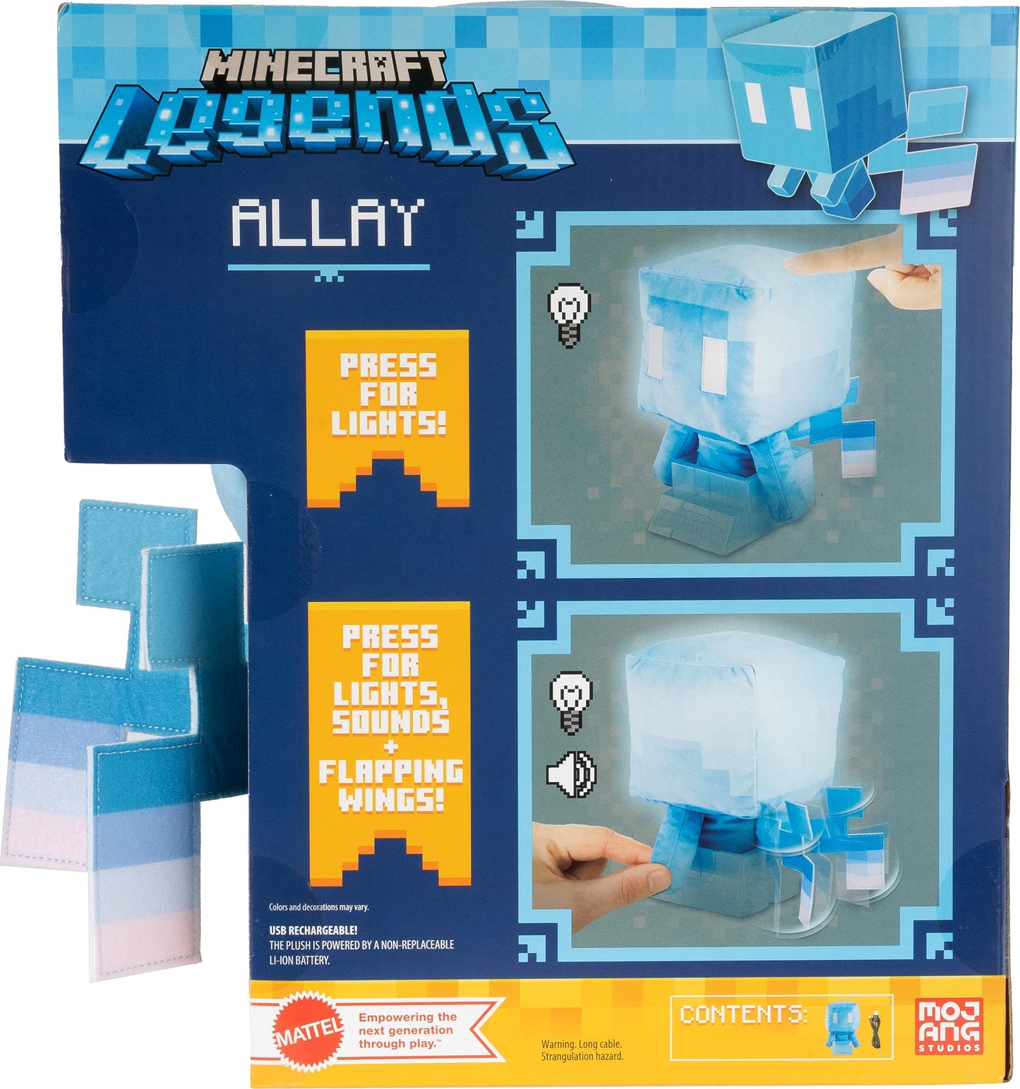 Mattel Minecraft Toys, Minecraft Plush Allay with Lights and Sounds, Collectible Toys for Kids