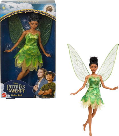 Mattel Disney Peter Pan & Wendy Toys, Tinkerbell Doll with Fairy Outfit & Wings, Collectible Inspired by the Movie