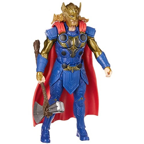 Marvel Studios' Thor: Love and Thunder Thor Toy, 6-Inch-Scale Deluxe Action Figure with Action Feature, Toys for Kids Ages 4 and Up