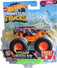 Hot Wheels Monster Trucks Town Hauler with Re-Crushable Car