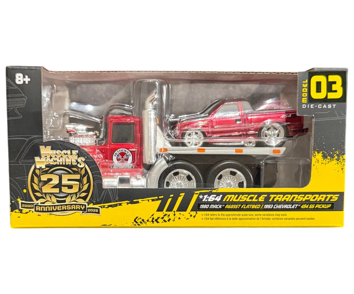 Maisto Muscle Transports 1:64 1980 Mack R685ST & 1993 Chevy 454 SS
