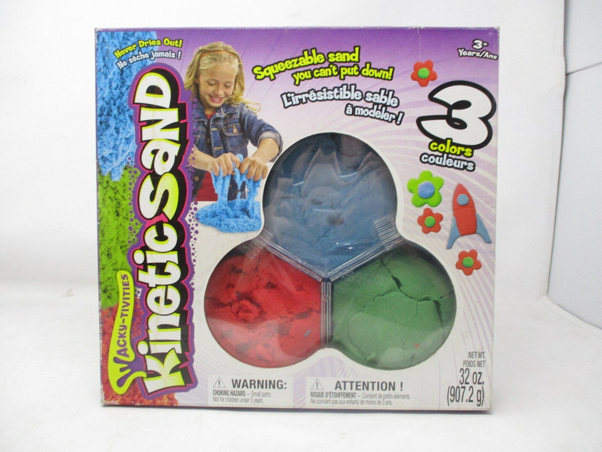 Spin Master Kinetic Sand Wacky-tivities 3-Pack Neon 32oz