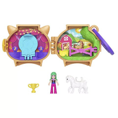 Polly Pocket Cuddly Toys Horse Compact Playset with Micro Doll