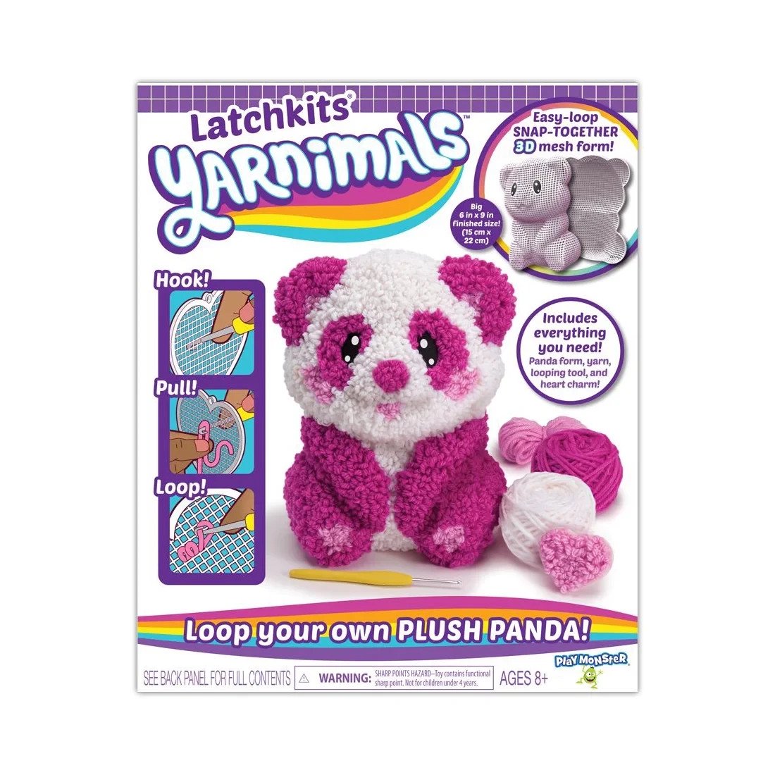 PlayMonster Latchkits Yarnimals Panda 3D Latch Hook Craft Kit