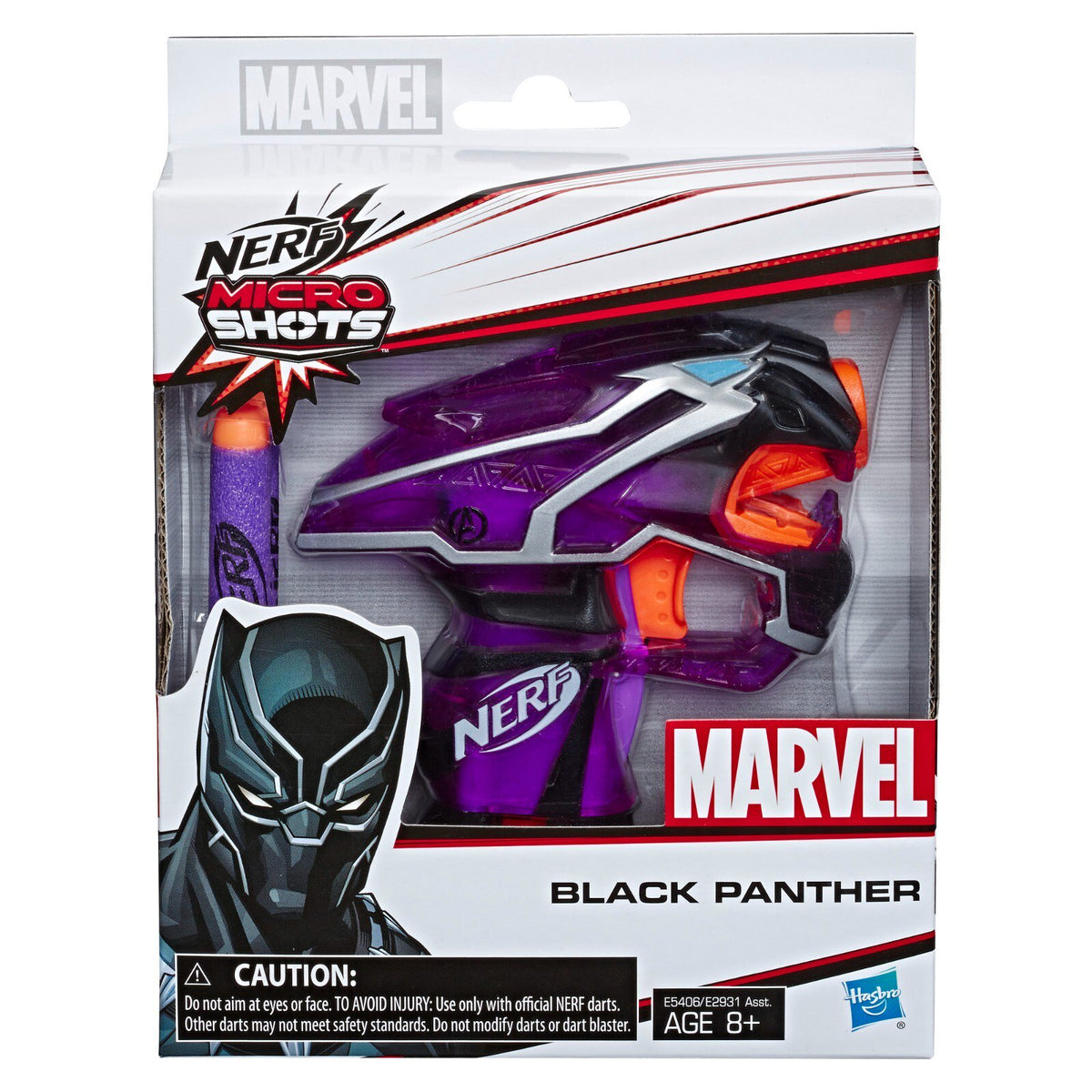 Hasbro Nerf MicroShots Black Panther Mini Blaster | Marvel Series