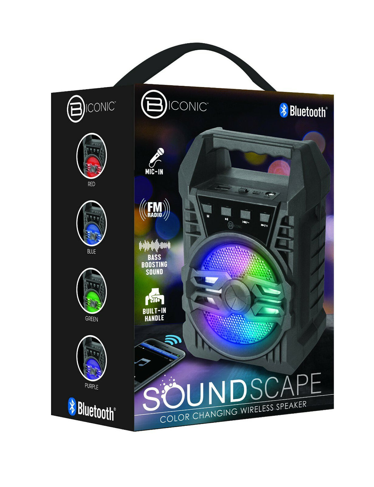 B Iconic Soundscape Color-Changing Bluetooth Speaker