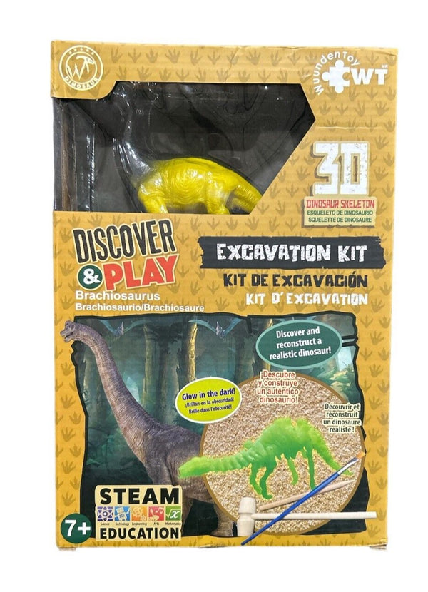 Wuundentoy Brachiosaurus Dinosaur Excavation Kit — Glow-in-the-Dark Fossil