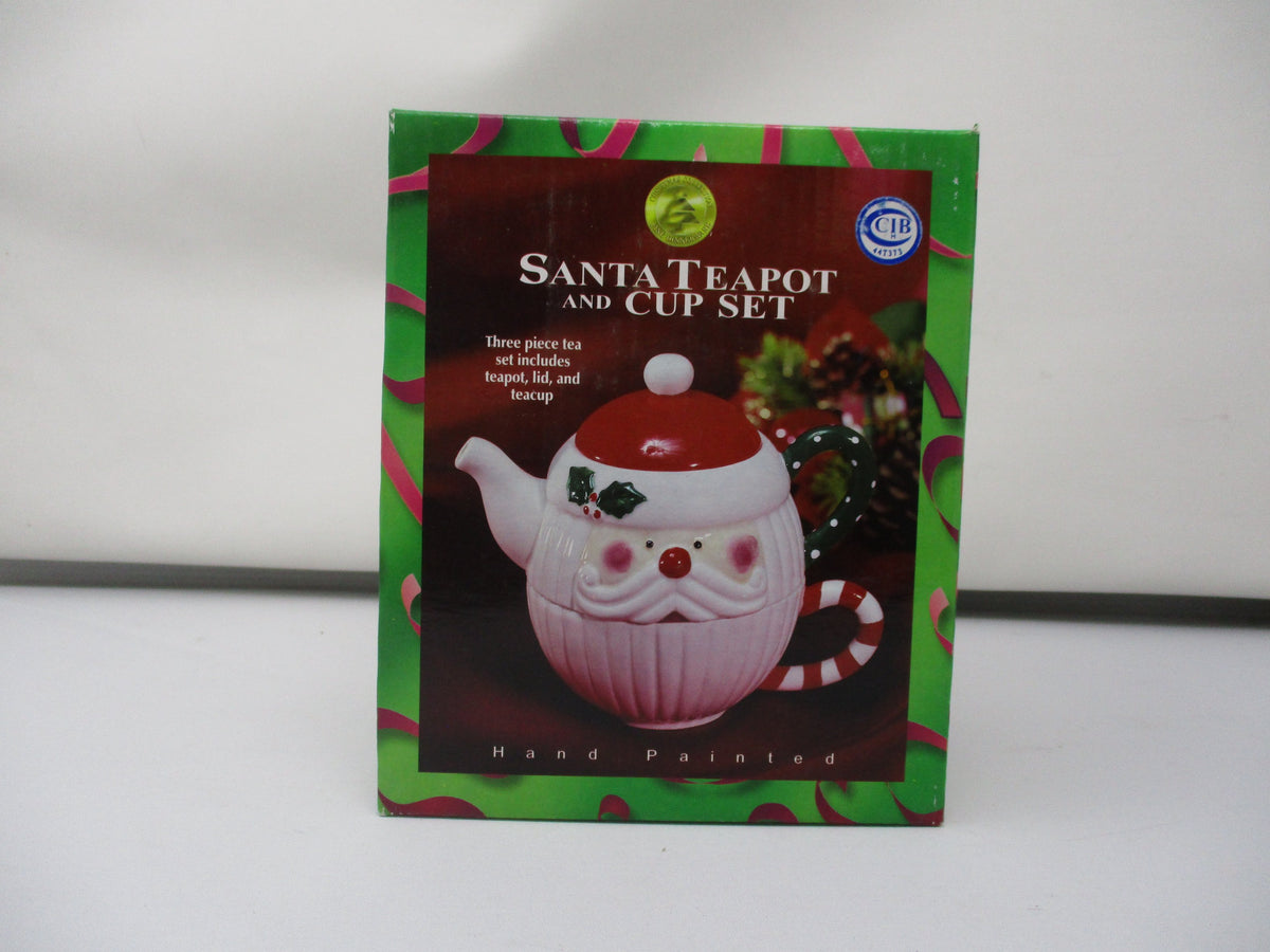 J.S.N.Y Santa Teapot and Cup Set | Festive Holiday Serveware