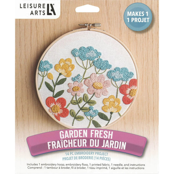 Leisure Arts Garden Fresh 6" Embroidery Kit for Beginners