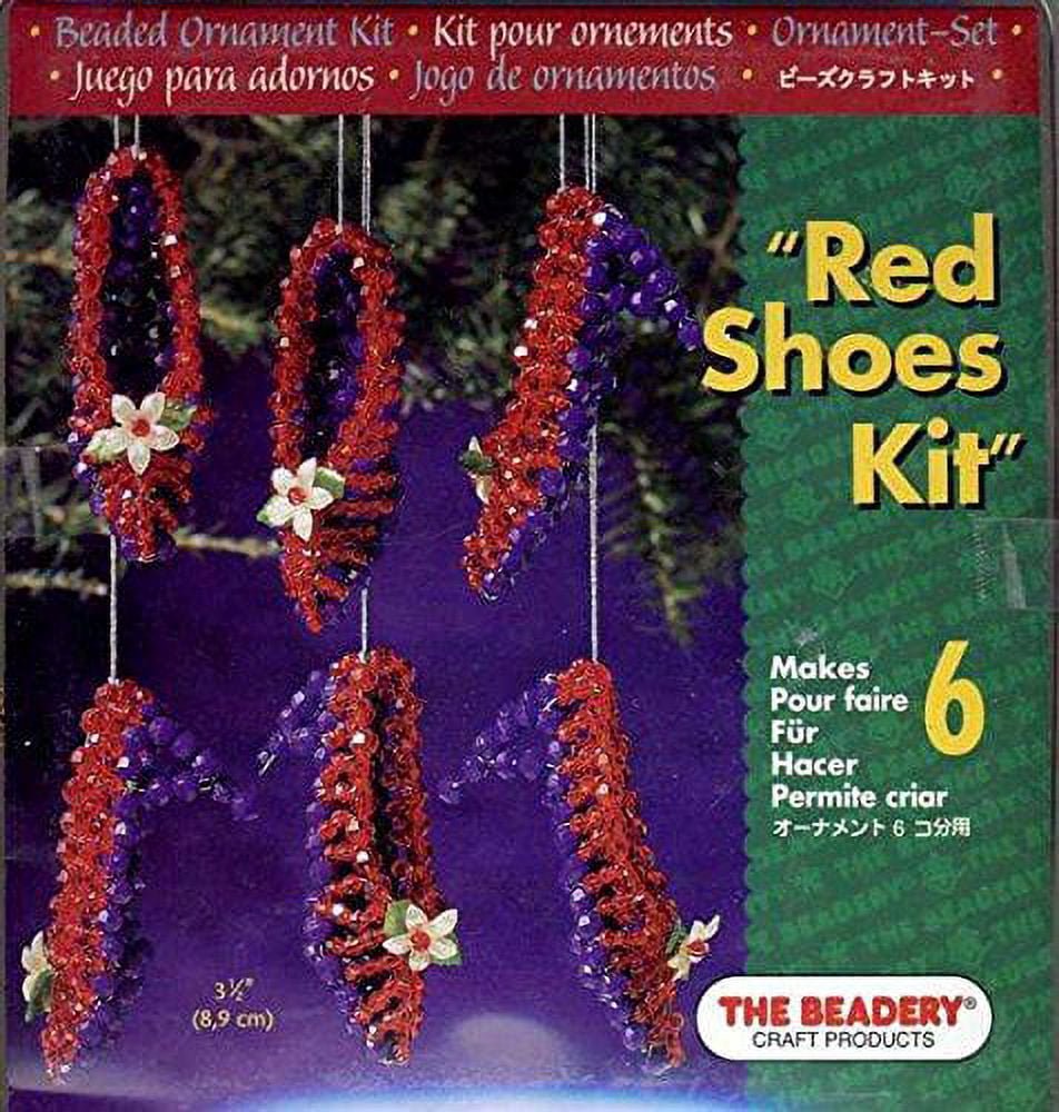 The Beadery Beaded Ornament Kit – 6 Red Shoes