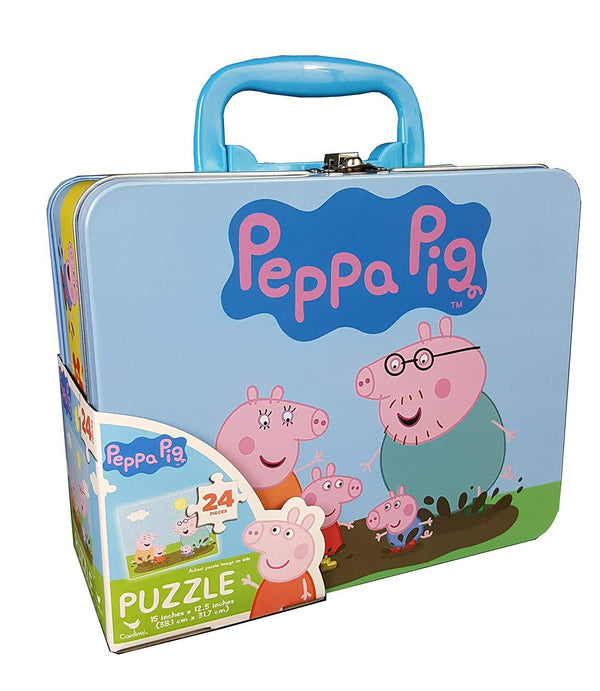 Cardinal Peppa Pig Lunch Tin Box with 24-Piece Puzzle Inside