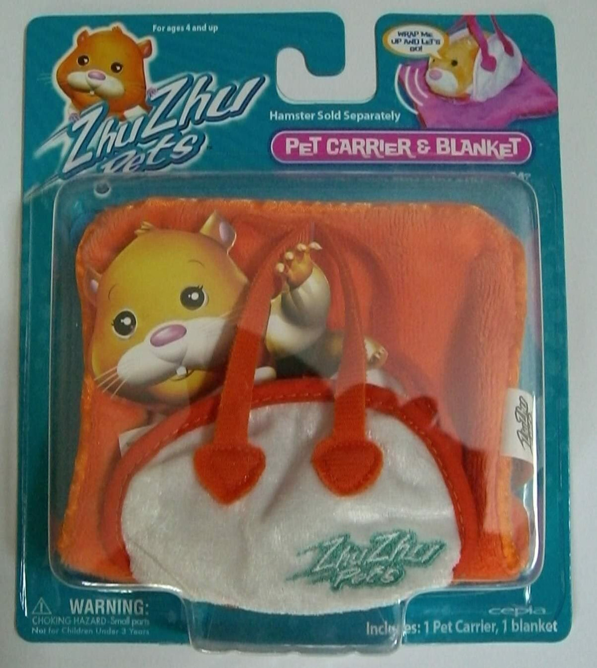 Zhu Zhu Pets Orange Blanket & Carrier Accessory Set by Cepia