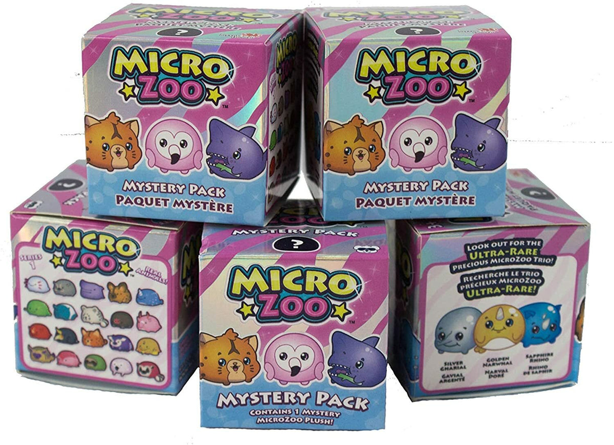 Micro Zoo Mini Plush Blind Box 5-Pack – Collectible Zoo Animals