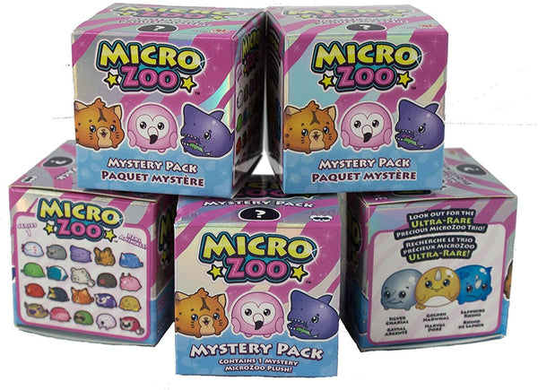 Micro Zoo Mini Plush Blind Box 5-Pack – Collectible Zoo Animals