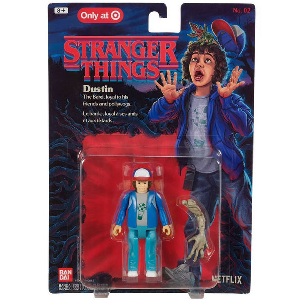 Bandai Stranger Things Dustin 4-Inch Action Figure with Spring-Loaded Arm