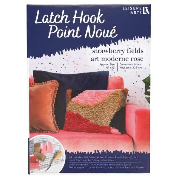 Leisure Arts Strawberry Fields Latch Hook Kit, 12" x 16"