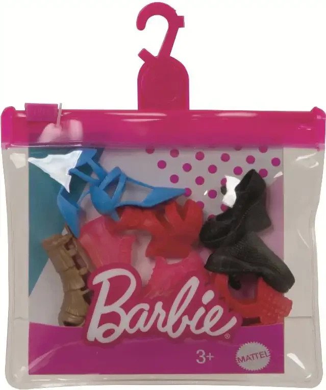 Mattel Barbie Shoes Assortment – Red, Pink, Gold & Blue