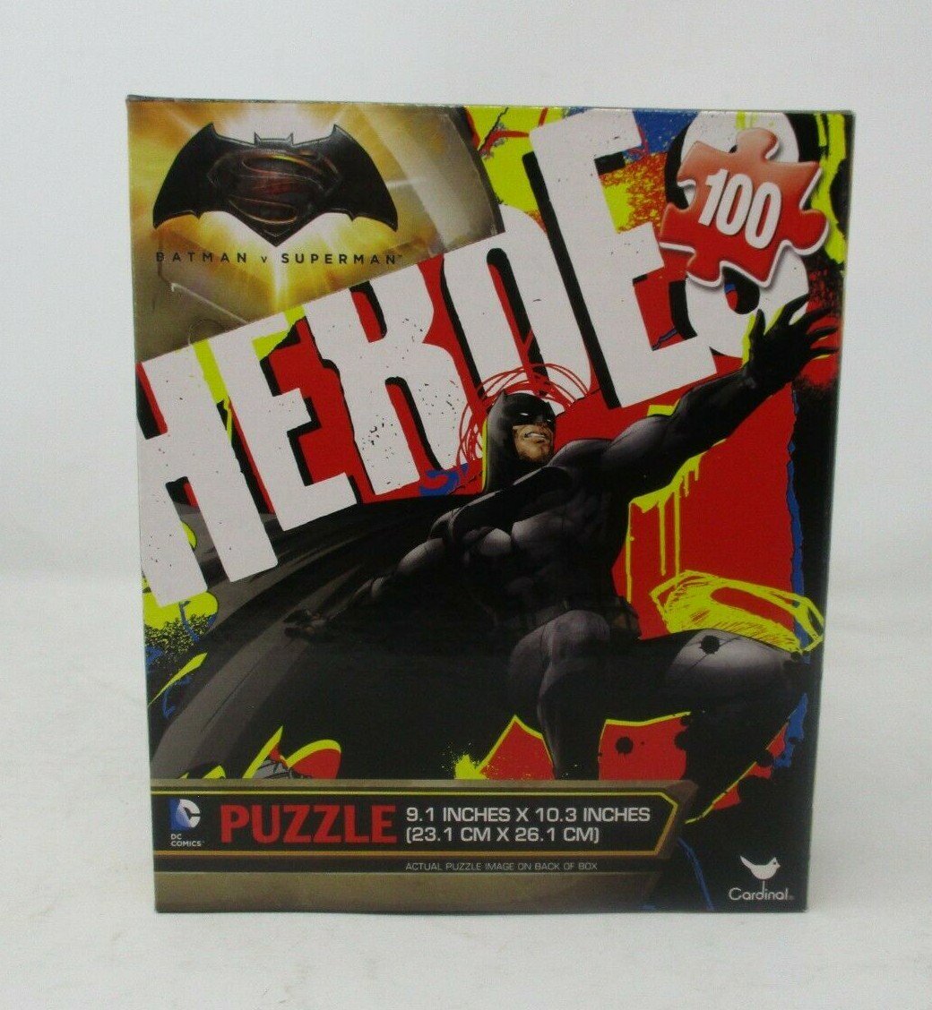 Cardinal Batman v Superman 100-Piece Jigsaw Puzzle 9.1x10.3in