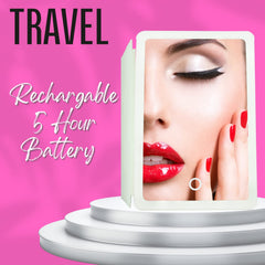 Onyx Professional LED Makeup Mirror – Portable, Dimmable & Rechargeable