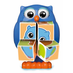 TOMY Mr. Owl Puzzle Pop — Shape Sorting & Picture Cube Baby Toy