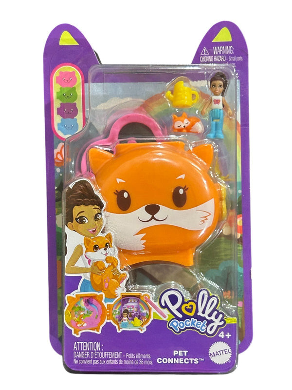 Mattel Polly Pocket Cuddly Toys Cat Compact Playset with Micro Doll