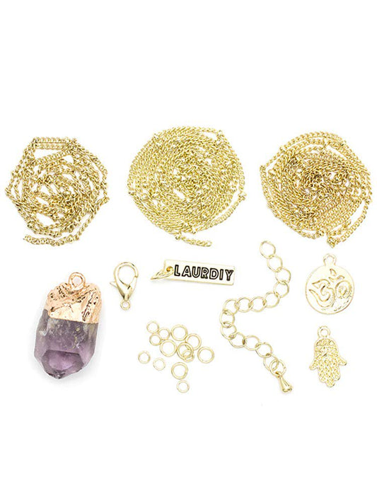 LaurDIY Mini Layered Necklace Kit – Purple DIY Jewelry Set
