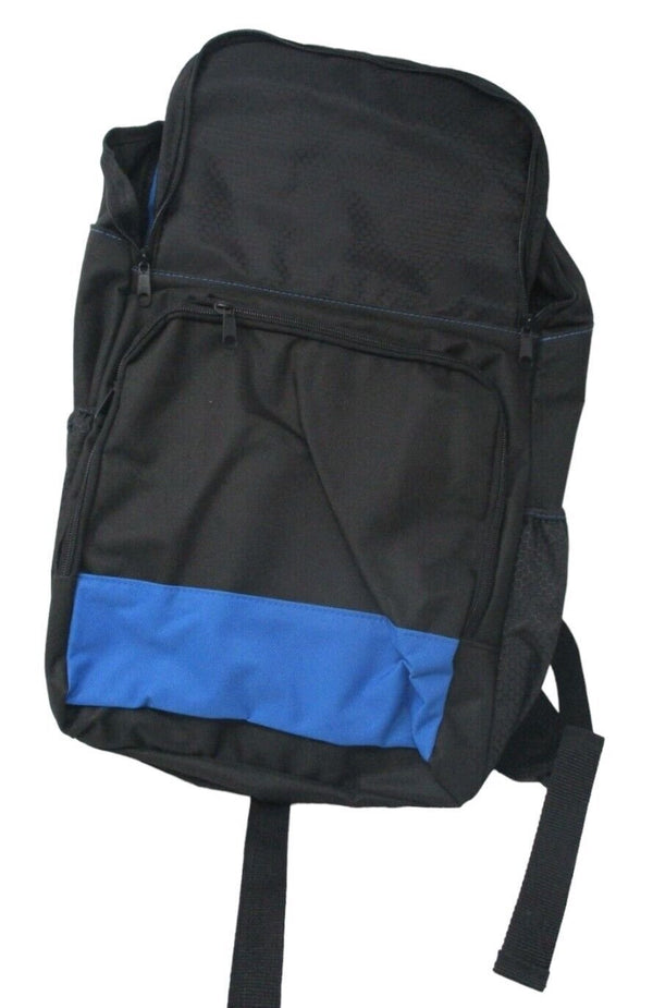 18" Black & Blue Backpack with Laptop Compartment & Dual Pockets