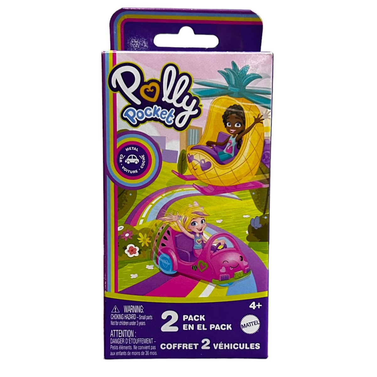 Polly Pocket Vehicle 2-Pack – Fruit-Themed Die-Cast Set