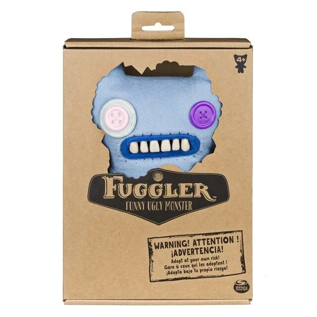 Spin Master Fuggler 9" Indecisive Monster Plush Toy – Blue