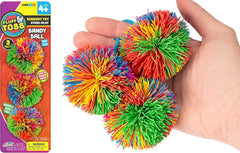 JA-RU Mini Stringy Fidget Balls – Rainbow 3-Pack