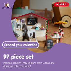 Schleich Horse Club Rider Café 97-Piece Playset with Horse & Figures