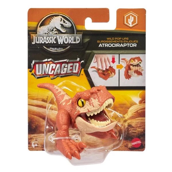 Mattel Jurassic World Wild Pop Ups Atrociraptor Collectible Figure