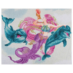 Leisure Arts Diamond Painting Kit – Mermaid Friends 14"x16"