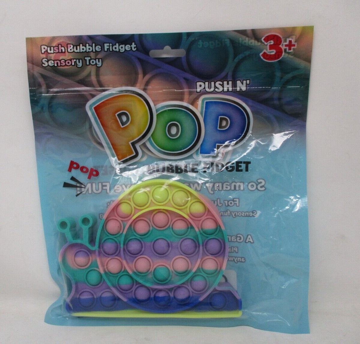 Push N' Pop Bubble Fidget Snail Sensory Toy for Kids & Adults
