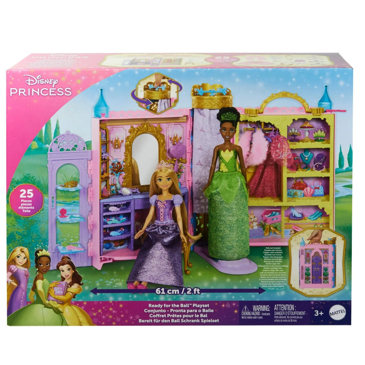 Mattel Disney Princess Ready for the Ball Closet Playset with Fashions