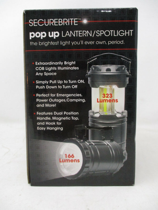 Securebrite Pop-Up COB Lantern & Spotlight – 323 Lumens, Gold
