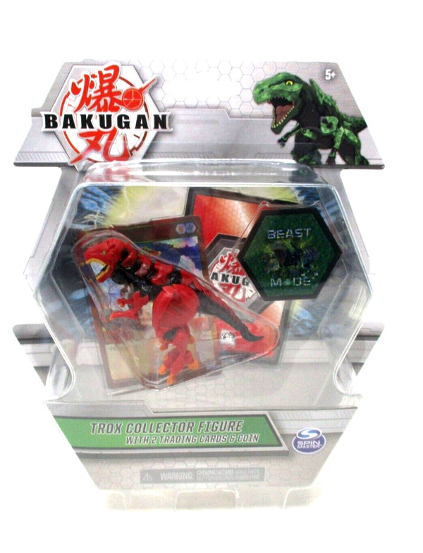 Spin Master Bakugan Trox Collector Figure with Trading Cards & Coin – Red