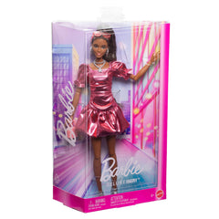 Barbie Deluxe Style Doll – Metallic Coral Pink Bubble Hem Dress
