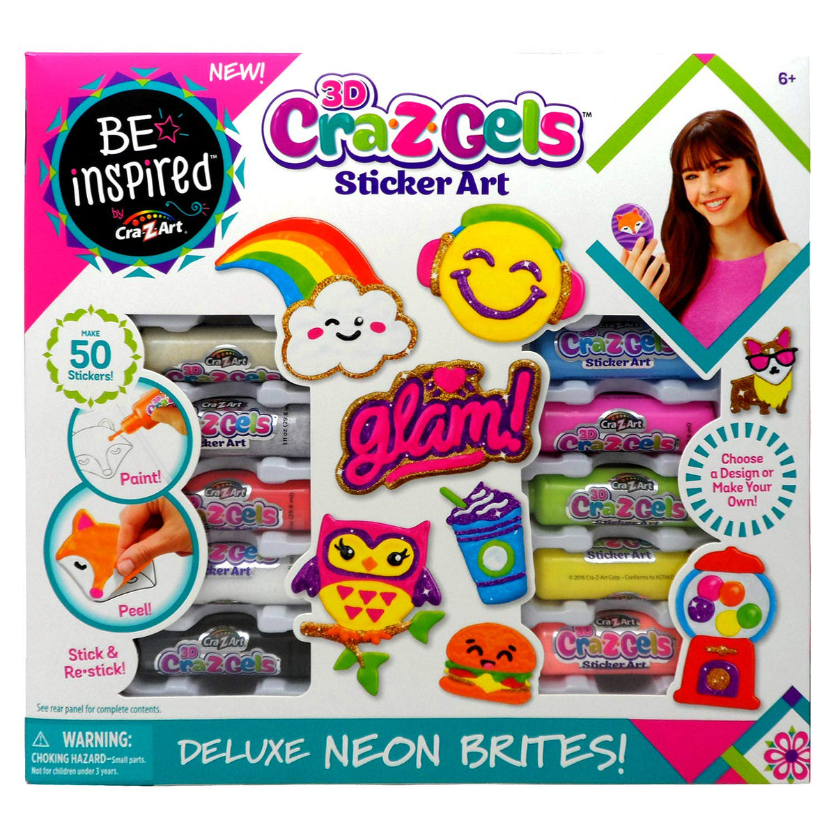 Cra-Z-Art CRA-Z-Gels Deluxe Neon Brites 3D Sticker Art Kit