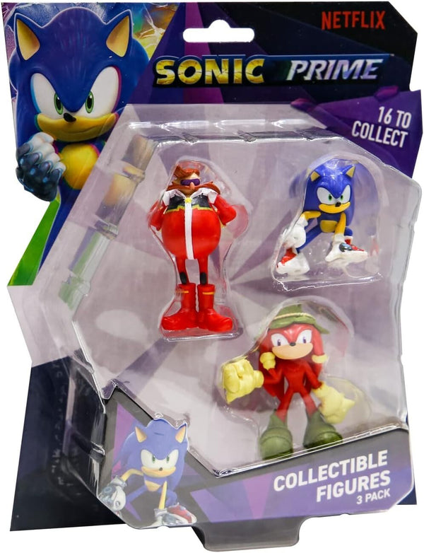 Sonic Prime 3-Pack Collectible Figures with Mystery Character