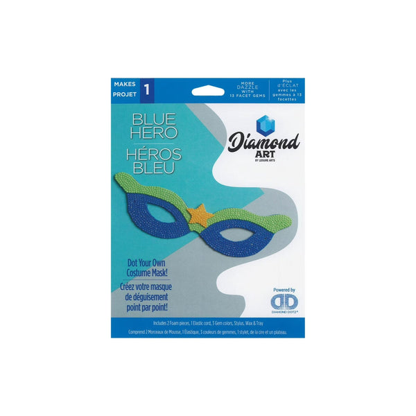 Leisure Arts Diamond Art Blue Superhero Foam Costume Mask Kit