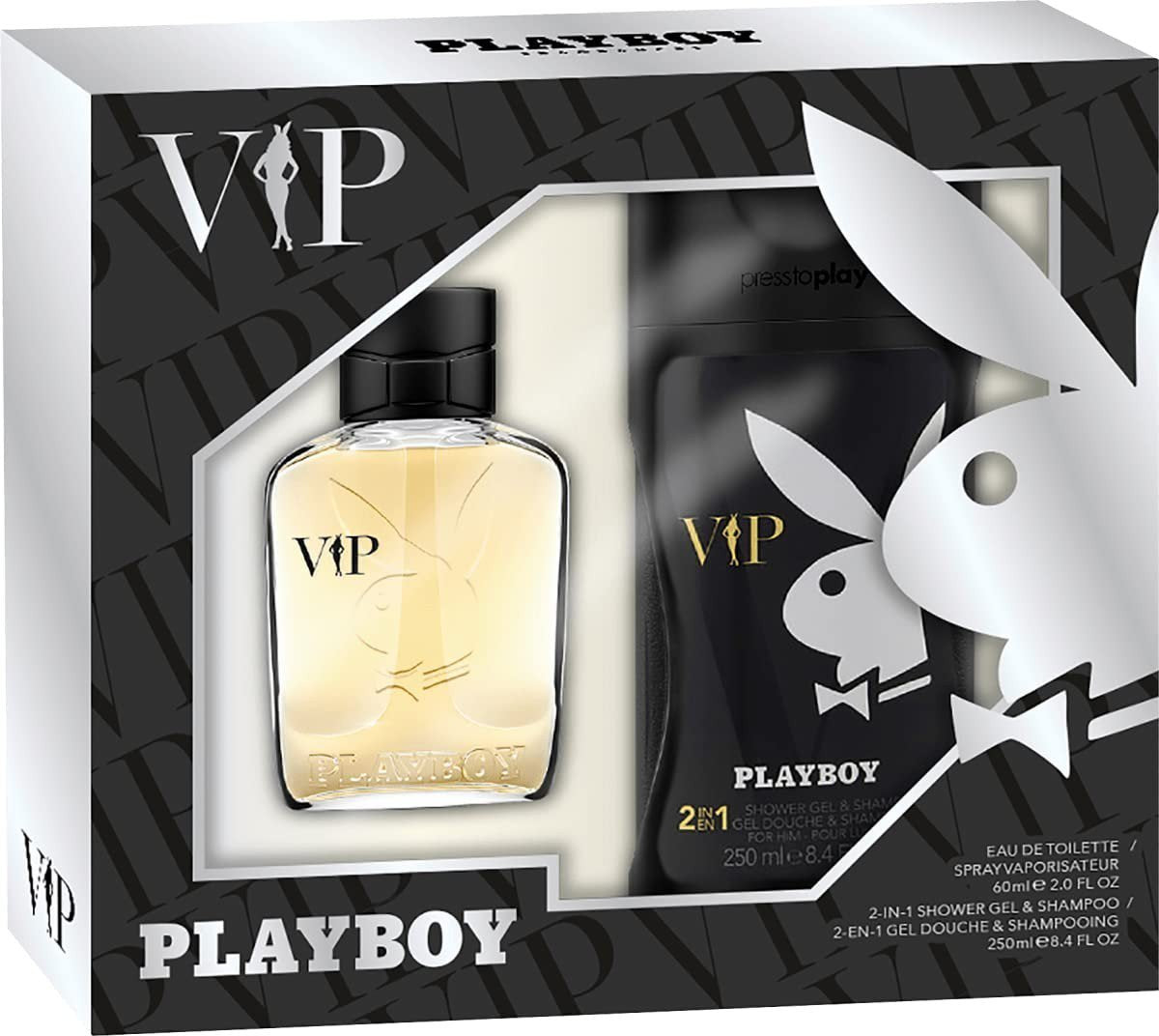 Playboy VIP Men's Gift Set – Eau de Toilette & 2-in-1 Shampoo