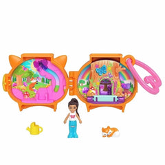 Mattel Polly Pocket Cuddly Toys Cat Compact Playset with Micro Doll