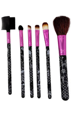 Blush Fashion 6-Piece Brush Set with Lace Print