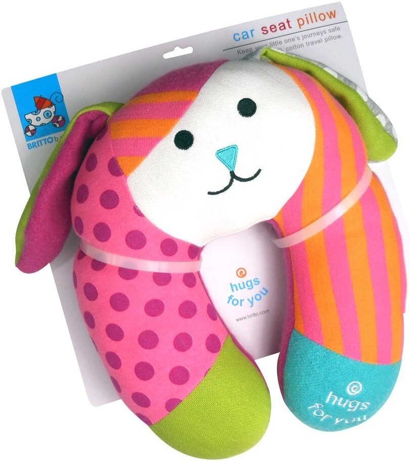 Britto Le Bebe Bunny Travel Pillow – Soft Cotton Neck Support