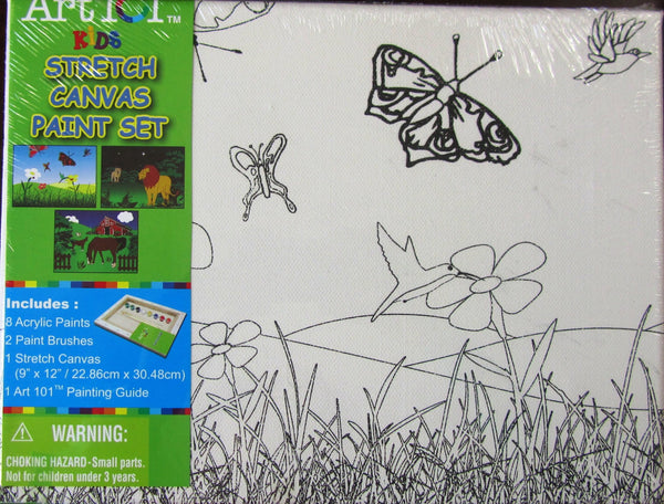 ART 101 Garden Scene Stretched Canvas – Ready to Paint